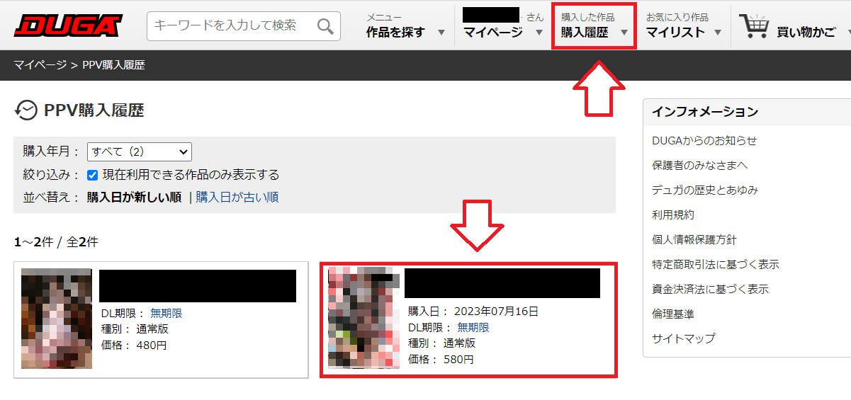 PC版DUGA視聴方法1
