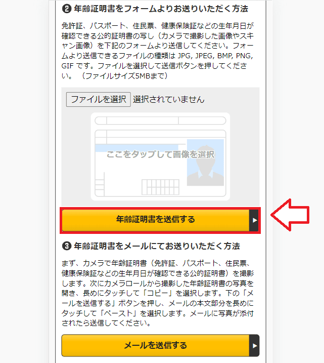 DUGA年齢確認方法4